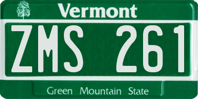 VT license plate ZMS261