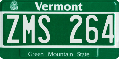 VT license plate ZMS264
