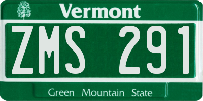VT license plate ZMS291
