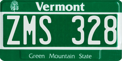 VT license plate ZMS328