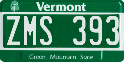 VT license plate ZMS393