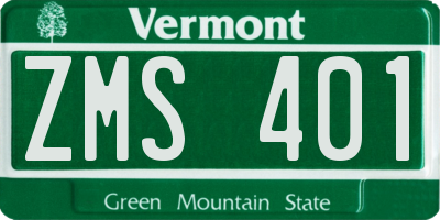VT license plate ZMS401