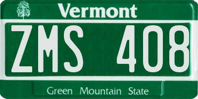 VT license plate ZMS408
