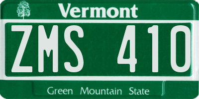 VT license plate ZMS410