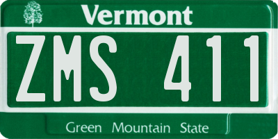 VT license plate ZMS411