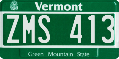VT license plate ZMS413