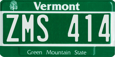 VT license plate ZMS414