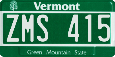 VT license plate ZMS415