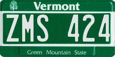 VT license plate ZMS424
