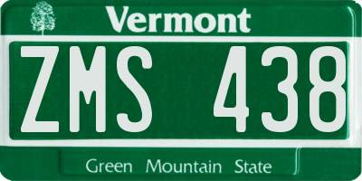 VT license plate ZMS438
