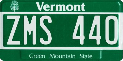 VT license plate ZMS440