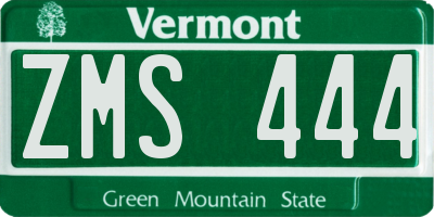 VT license plate ZMS444