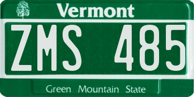 VT license plate ZMS485