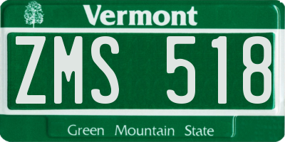 VT license plate ZMS518