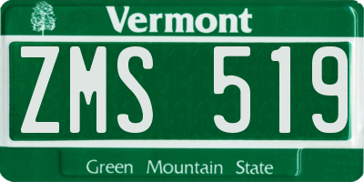 VT license plate ZMS519