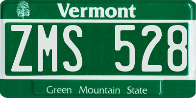 VT license plate ZMS528