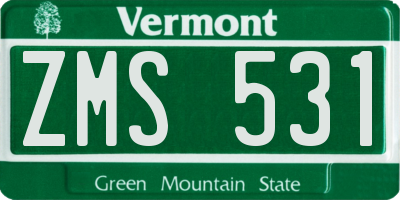 VT license plate ZMS531