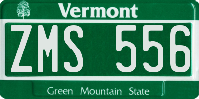 VT license plate ZMS556