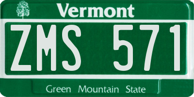 VT license plate ZMS571