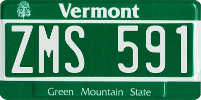 VT license plate ZMS591