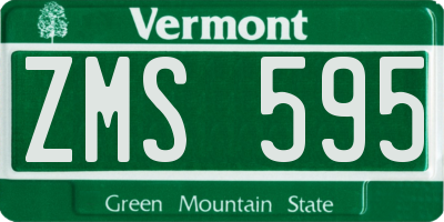 VT license plate ZMS595