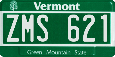 VT license plate ZMS621