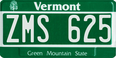 VT license plate ZMS625