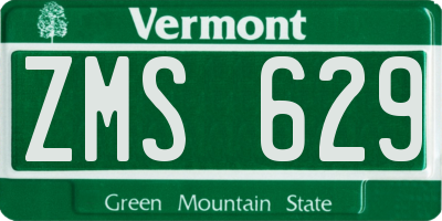 VT license plate ZMS629