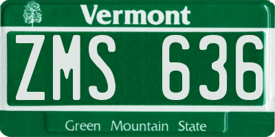 VT license plate ZMS636
