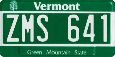 VT license plate ZMS641