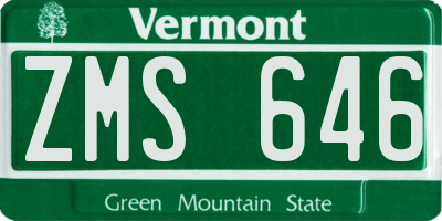 VT license plate ZMS646