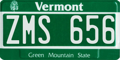 VT license plate ZMS656