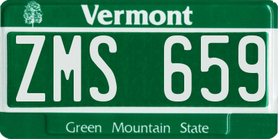 VT license plate ZMS659