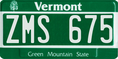 VT license plate ZMS675