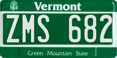 VT license plate ZMS682