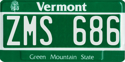 VT license plate ZMS686