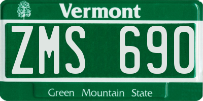 VT license plate ZMS690