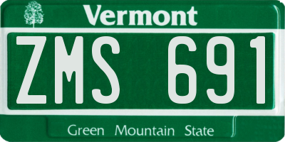 VT license plate ZMS691
