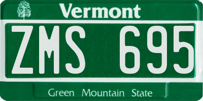 VT license plate ZMS695