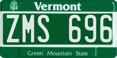 VT license plate ZMS696