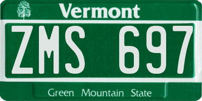 VT license plate ZMS697