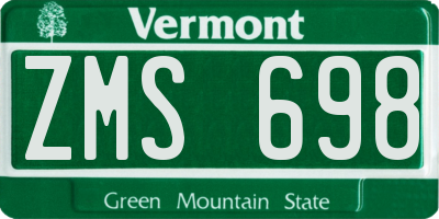 VT license plate ZMS698