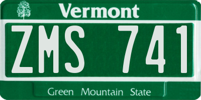 VT license plate ZMS741