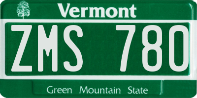 VT license plate ZMS780