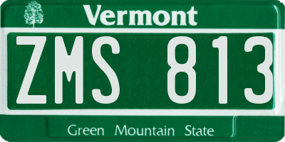 VT license plate ZMS813