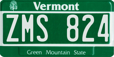 VT license plate ZMS824