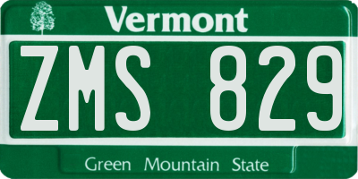 VT license plate ZMS829