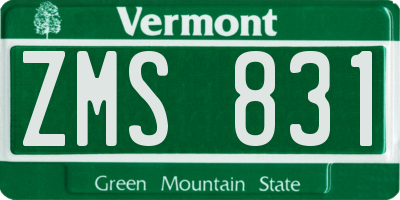 VT license plate ZMS831