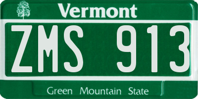 VT license plate ZMS913