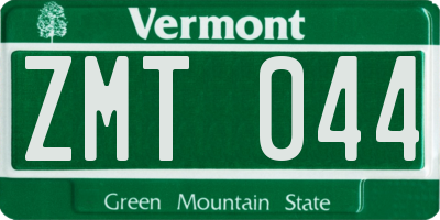 VT license plate ZMT044